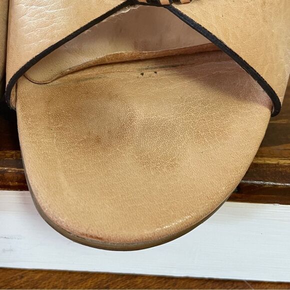 Brighton Rive Wedge Sandals Lasercut Natural Beige Tan Women's Size 6.5 - Picture 8 of 13